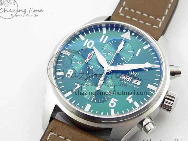 MIROTIME 0321 Pilot Chrono IW377726 ZF 1:1 Best Edition Green Dial on Brown Leather Strap A Trendsetting 7125